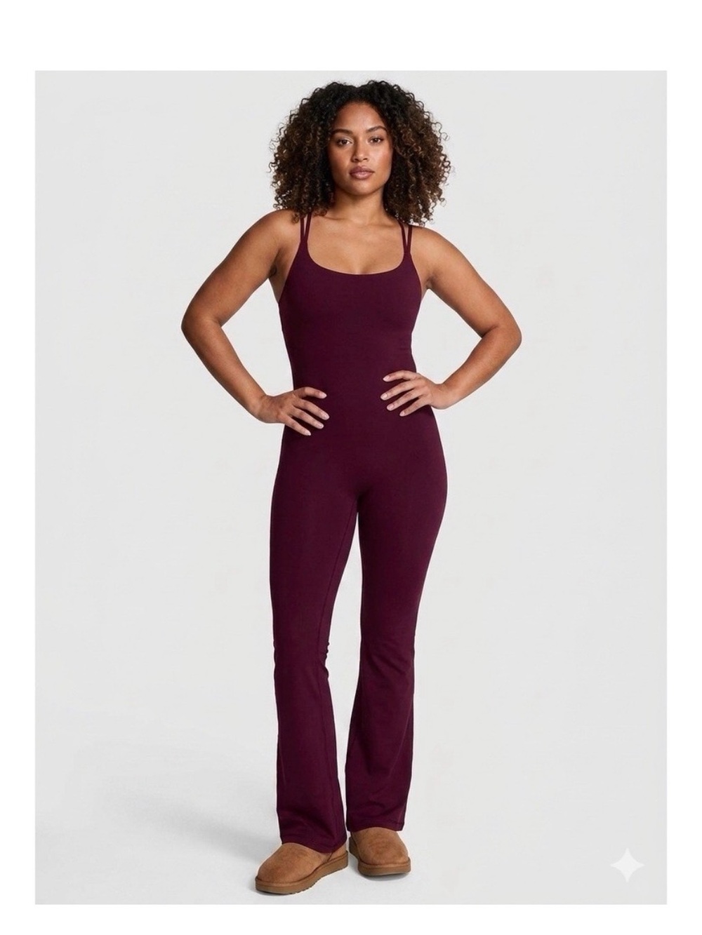 PINK Victoria's Secret Maroon Scoop-Neck Jumpsuit